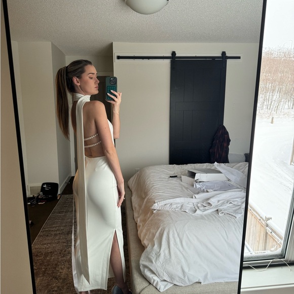 KHANUMS Kara Scarf Dress in Ivory - Picture 12 of 12